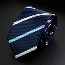 Load image into Gallery viewer, Stylish Men&#39;s Stripe Necktie College Style Red Navy Blue Green Multi-color Twill Cosplay Party Business Wedding Trendy Neck Ties