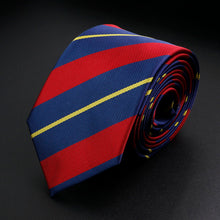 Load image into Gallery viewer, Stylish Men&#39;s Stripe Necktie College Style Red Navy Blue Green Multi-color Twill Cosplay Party Business Wedding Trendy Neck Ties