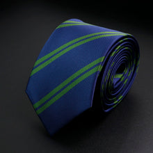 Load image into Gallery viewer, Stylish Men&#39;s Stripe Necktie College Style Red Navy Blue Green Multi-color Twill Cosplay Party Business Wedding Trendy Neck Ties