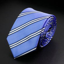 Load image into Gallery viewer, Stylish Men&#39;s Stripe Necktie College Style Red Navy Blue Green Multi-color Twill Cosplay Party Business Wedding Trendy Neck Ties