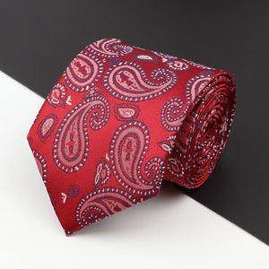 New Men's Classic Luxury Tie 8cm Striped Paisley Plaid All-Match Jacquard Necktie For Business Wedding Prom Daily Wear Accessory