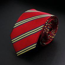 Load image into Gallery viewer, Stylish Men&#39;s Stripe Necktie College Style Red Navy Blue Green Multi-color Twill Cosplay Party Business Wedding Trendy Neck Ties