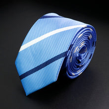 Load image into Gallery viewer, Stylish Men&#39;s Stripe Necktie College Style Red Navy Blue Green Multi-color Twill Cosplay Party Business Wedding Trendy Neck Ties