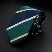 Load image into Gallery viewer, Stylish Men&#39;s Stripe Necktie College Style Red Navy Blue Green Multi-color Twill Cosplay Party Business Wedding Trendy Neck Ties