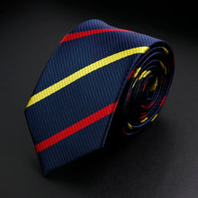 Load image into Gallery viewer, Stylish Men&#39;s Stripe Necktie College Style Red Navy Blue Green Multi-color Twill Cosplay Party Business Wedding Trendy Neck Ties