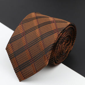 New Men's Classic Luxury Tie 8cm Striped Paisley Plaid All-Match Jacquard Necktie For Business Wedding Prom Daily Wear Accessory