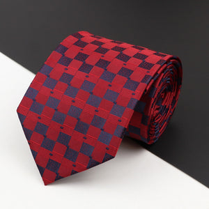 New Men's Classic Luxury Tie 8cm Striped Paisley Plaid All-Match Jacquard Necktie For Business Wedding Prom Daily Wear Accessory