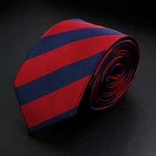 Load image into Gallery viewer, Stylish Men&#39;s Stripe Necktie College Style Red Navy Blue Green Multi-color Twill Cosplay Party Business Wedding Trendy Neck Ties