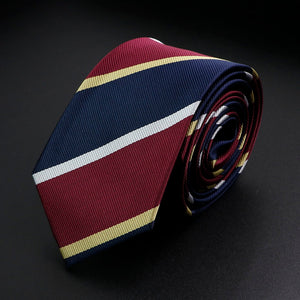 Stylish Men's Stripe Necktie College Style Red Navy Blue Green Multi-color Twill Cosplay Party Business Wedding Trendy Neck Ties