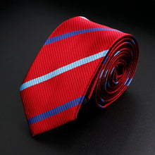 Load image into Gallery viewer, Stylish Men&#39;s Stripe Necktie College Style Red Navy Blue Green Multi-color Twill Cosplay Party Business Wedding Trendy Neck Ties