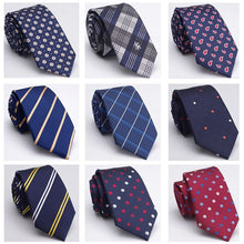 Load image into Gallery viewer, Men Tie Jacquard Skinny Ties for Men Wedding Dress Necktie Fashion Plaid Cravate Business Slim Neck Tie Gift Shirt Accessories