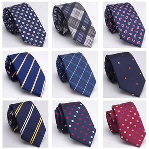 Men Tie Jacquard Skinny Ties for Men Wedding Dress Necktie Fashion Plaid Cravate Business Slim Neck Tie Gift Shirt Accessories