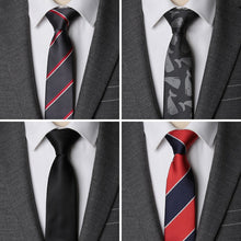Load image into Gallery viewer, Men Tie Jacquard Skinny Ties for Men Wedding Dress Necktie Fashion Plaid Cravate Business Slim Neck Tie Gift Shirt Accessories