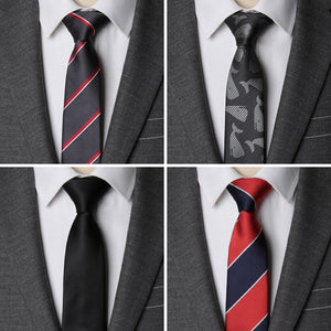 Men Tie Jacquard Skinny Ties for Men Wedding Dress Necktie Fashion Plaid Cravate Business Slim Neck Tie Gift Shirt Accessories