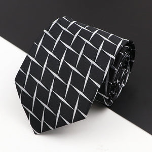 New Men's Classic Luxury Tie 8cm Striped Paisley Plaid All-Match Jacquard Necktie For Business Wedding Prom Daily Wear Accessory