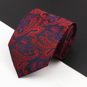 New Men's Classic Luxury Tie 8cm Striped Paisley Plaid All-Match Jacquard Necktie For Business Wedding Prom Daily Wear Accessory