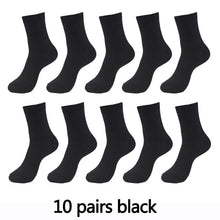 Load image into Gallery viewer, 10 Pairs High Quality Bamboo Fiber Men&#39;s Socks Business Breathable Deodorant Compression Socks Men Long Big Size EUR 38-46