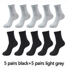 Load image into Gallery viewer, 10 Pairs High Quality Bamboo Fiber Men&#39;s Socks Business Breathable Deodorant Compression Socks Men Long Big Size EUR 38-46