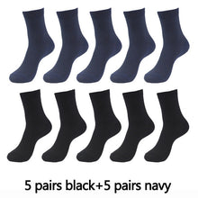 Load image into Gallery viewer, 10 Pairs High Quality Bamboo Fiber Men&#39;s Socks Business Breathable Deodorant Compression Socks Men Long Big Size EUR 38-46