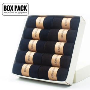 Box Pack Men's Cotton Socks 10Pairs/Box Black Business Men Socks Soft Breathable Summer Winter for Man Boy's Gift Size EUR39-45