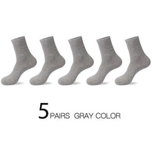 Load image into Gallery viewer, HSS 2021 High Quality Casual Men&#39;s Business Socks Summer Winter Cotton Socks Quick Drying Black White Long Sock Plus Size US7-14