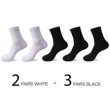 Load image into Gallery viewer, HSS 2021 High Quality Casual Men&#39;s Business Socks Summer Winter Cotton Socks Quick Drying Black White Long Sock Plus Size US7-14