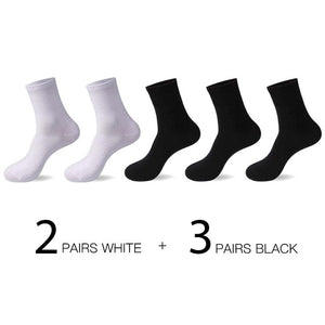 HSS 2021 High Quality Casual Men's Business Socks Summer Winter Cotton Socks Quick Drying Black White Long Sock Plus Size US7-14