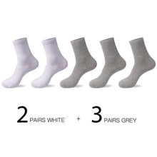 Load image into Gallery viewer, HSS 2021 High Quality Casual Men&#39;s Business Socks Summer Winter Cotton Socks Quick Drying Black White Long Sock Plus Size US7-14