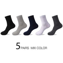 Load image into Gallery viewer, HSS 2021 High Quality Casual Men&#39;s Business Socks Summer Winter Cotton Socks Quick Drying Black White Long Sock Plus Size US7-14